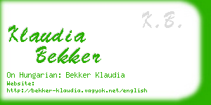 klaudia bekker business card